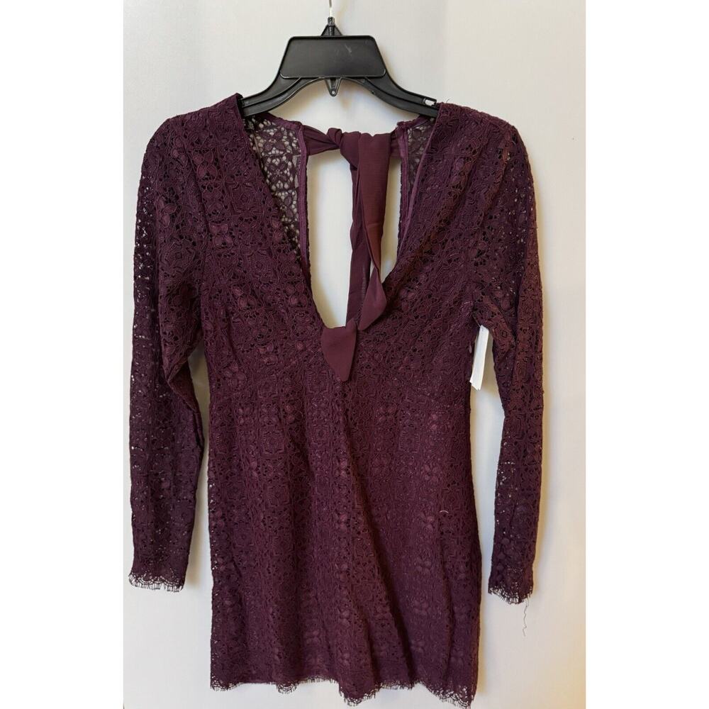 Free People Honey Honey Lace Long Sleeve Mini Dress in Potent - Picture 5 of 5